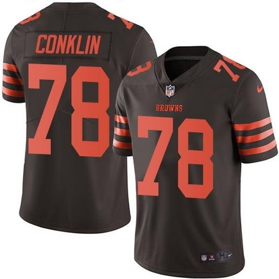 Nike Browns 78 Jack Conklin Brown Men Stitched NFL Limited Rush Jersey