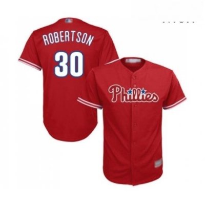 Mens Philadelphia Phillies 30 David Robertson Replica Red Alternate Cool Base Baseball Jersey