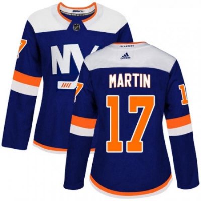 Womens Adidas New York Islanders 17 Matt Martin Premier Blue Alternate NHL Jersey