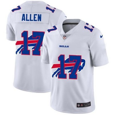 Buffalo Bills 17 Josh Allen White Men Nike Team Logo Dual Overlap Limited NFL Jersey