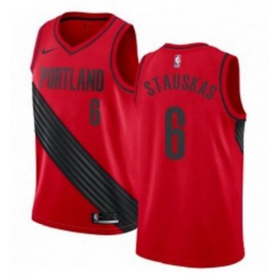 Youth Nike Portland Trail Blazers 6 Nik Stauskas Swingman Red NBA Jersey Statement Edition