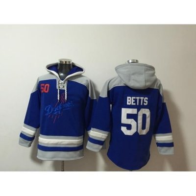 Men Los Angeles Dodgers 50 Mookie Betts Stitched Hoodie