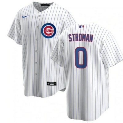 Men Chicago Cubs 0 Marcus Stroman White Cool Base Stitched Baseball Jerse