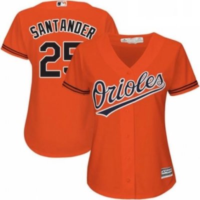 Womens Majestic Baltimore Orioles 25 Anthony Santander Authentic Orange Alternate Cool Base MLB Jersey