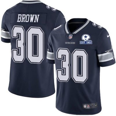 Nike Cowboys 30 Anthony Brown Navy Blue Team Color Men Stitched With Established In 1960 Patch NFL Vapor Untouchable Limited Jersey