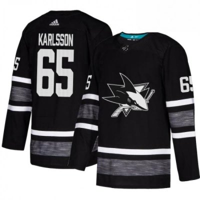 Mens Adidas San Jose Sharks 65 Erik Karlsson Black 2019 All Star Game Parley Authentic Stitched NHL Jersey