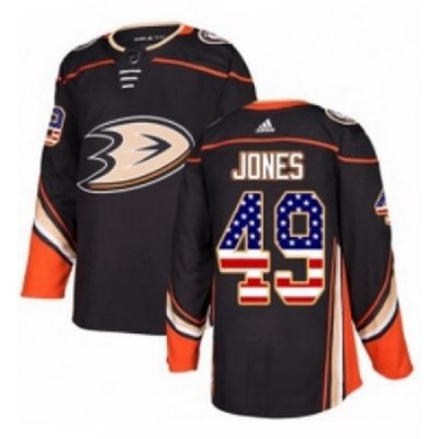 Youth Adidas Anaheim Ducks 49 Max Jones Authentic Black USA Flag Fashion NHL Jersey