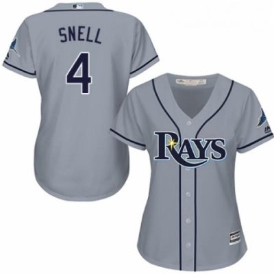 Womens Majestic Tampa Bay Rays 4 Blake Snell Replica Grey Road Cool Base MLB Jersey