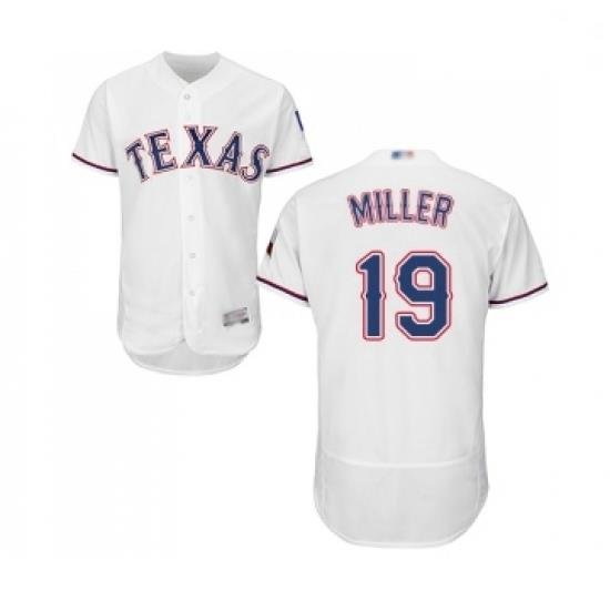 Mens Texas Rangers 19 Shelby Miller White Home Flex Base Authentic Collection Baseball Jersey