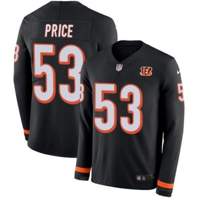 Nike Bengals #53 Billy Price Black Team Color Men Stitched NFL Limited Therma Long Sleeve Jersey