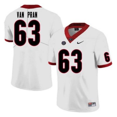 Men #63 Sedrick Van Pran Georgia Bulldogs College Football Jerseys Sale-White