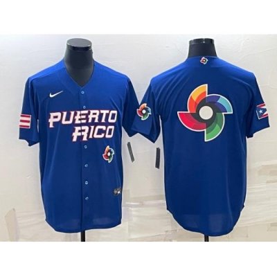 Men Puerto Rico Baseball 2023 Royal World Baseball Big Logo With Patch Classic Stitched Jersey