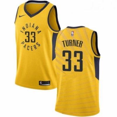 Youth Nike Indiana Pacers 33 Myles Turner Swingman Gold NBA Jersey Statement Edition