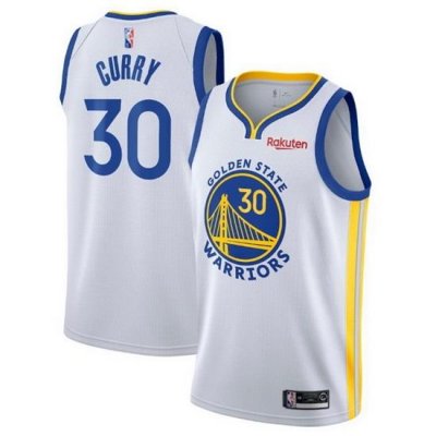 Men's Golden State Warriors #30 Stephen Curry 75th Anniversary White Stitched Basketball Jersey