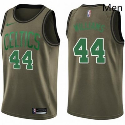 Mens Nike Boston Celtics 44 Robert Williams Swingman Green Salute to Service NBA Jersey