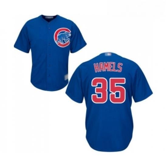 Youth Chicago Cubs 35 Cole Hamels Authentic Royal Blue Alternate Cool Base Baseball Jersey