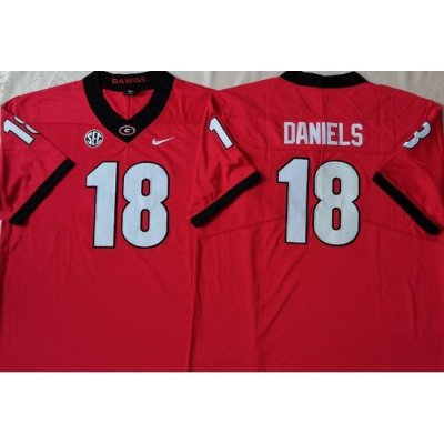 Men #18 JT Daniels Georgia Bulldogs College Football Jerseys Sale-Red