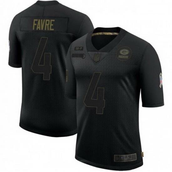 Men Nike Green Bay Packers 4 Brett Favre 2020 Black Vapor Limited Jersey