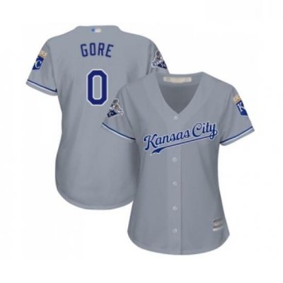 Womens Kansas City Royals 0 Terrance Gore Replica Grey Road Cool Base Baseball Jersey