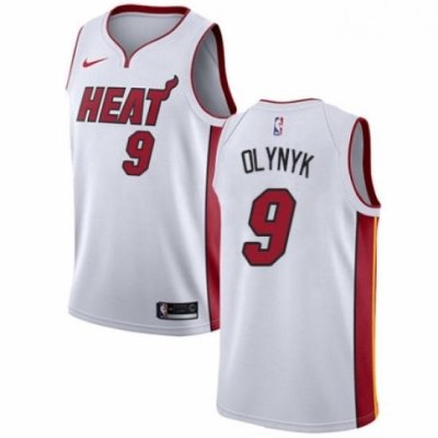 Mens Nike Miami Heat 9 Kelly Olynyk Swingman NBA Jersey Association Edition