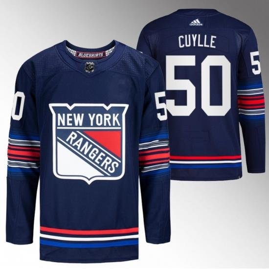 Men New York Rangers 50 Will Cuylle Navy Stitched Jersey