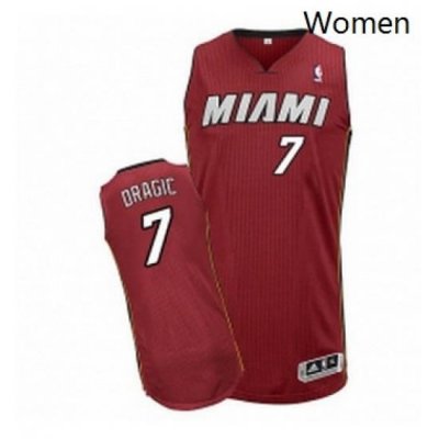 Womens Adidas Miami Heat 7 Goran Dragic Authentic Red Alternate NBA Jersey