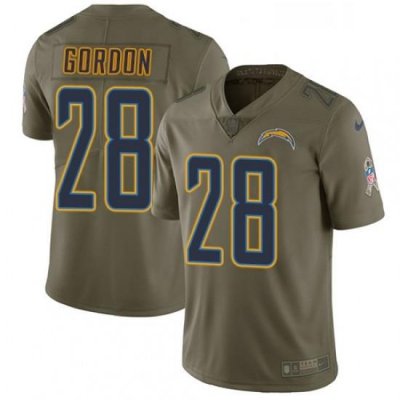 Youth Nike Los Angeles Chargers 28 Melvin Gordon Limited Olive 2017 Salute to Service NFL Jersey