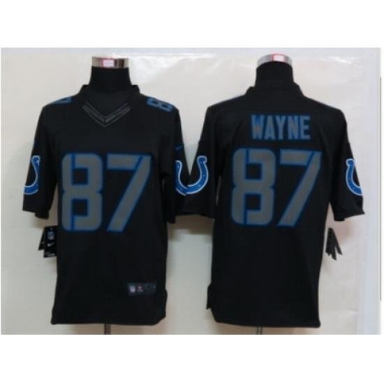 Nike Indianapolis Colts 87 Reggie Wayne Black Limited Impact NFL Jersey