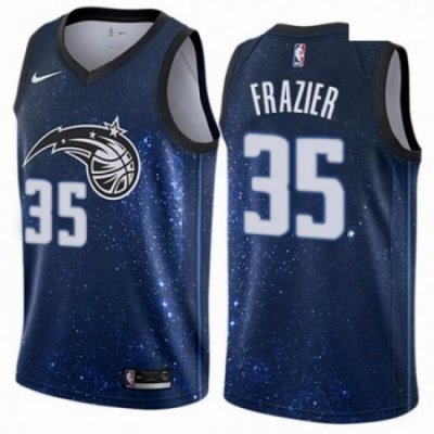 Mens Nike Orlando Magic 35 Melvin Frazier Authentic Blue NBA Jersey City Edition