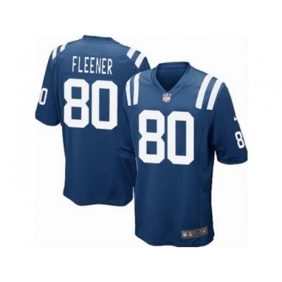 Nike Indianapolis Colts 80 Coby Fleener Blue Game NFL Jersey