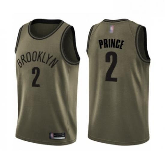 Youth Brooklyn Nets 2 Taurean Prince Swingman Green Salute to Service Basketball Jersey