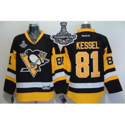 Penguins #81 Phil Kessel Black Alternate 2017 Stanley Cup Finals Champions Stitched NHL Jersey