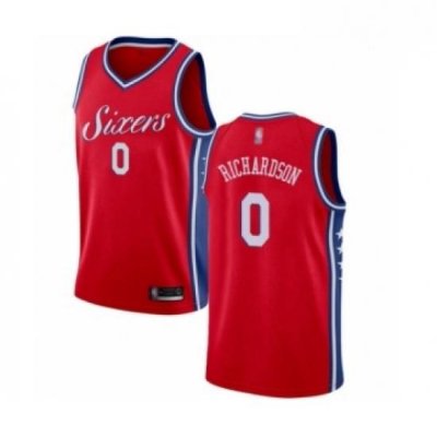 Mens Philadelphia 76ers 0 Josh Richardson Authentic Red Basketball Jersey Statement Edition