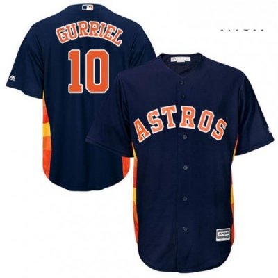 Mens Majestic Houston Astros 10 Yuli Gurriel Replica Navy Blue Alternate Cool Base MLB Jersey