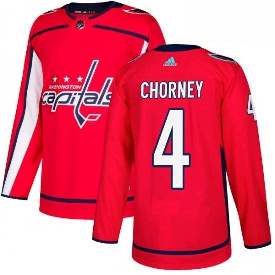 Mens Adidas Washington Capitals 4 Taylor Chorney Authentic Red Home NHL Jersey