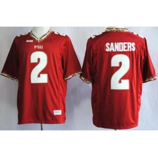 Florida State Seminoles FSU 2 Deion Sanders Red NCAA Jerseys