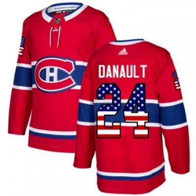 Youth Adidas Montreal Canadiens 24 Phillip Danault Authentic Red USA Flag Fashion NHL Jersey