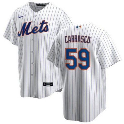 Men NeW York Mets 59 Carlos Carrasco White Cool Base Stitched Jersey