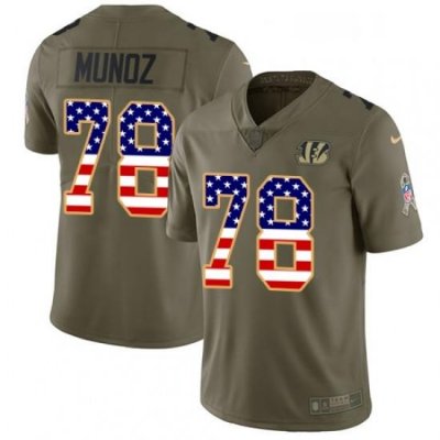 Youth Nike Cincinnati Bengals 78 Anthony Munoz Limited OliveUSA Flag 2017 Salute to Service NFL Jersey