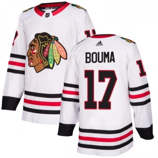 Womens Adidas Chicago Blackhawks 17 Lance Bouma Authentic White Away NHL Jersey