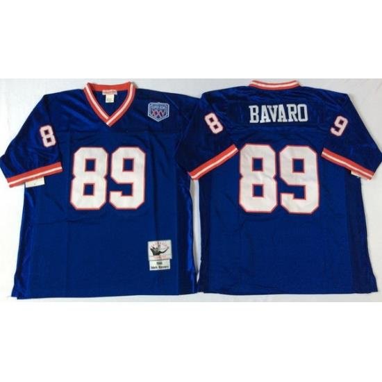 Men New York Giants 89 Mark Bavaro Blue M&N Throwback Jersey