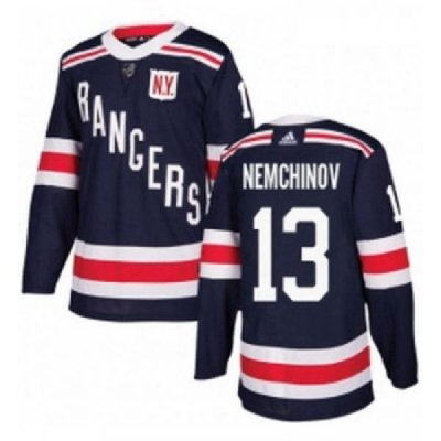 Youth Adidas New York Rangers 13 Sergei Nemchinov Authentic Navy Blue 2018 Winter Classic NHL Jersey