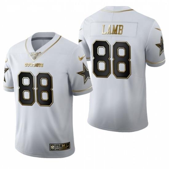 Nike Cowboys 88 Ceedee Lamb White Gold 100th Season Vapor Untouchable Limited Jersey