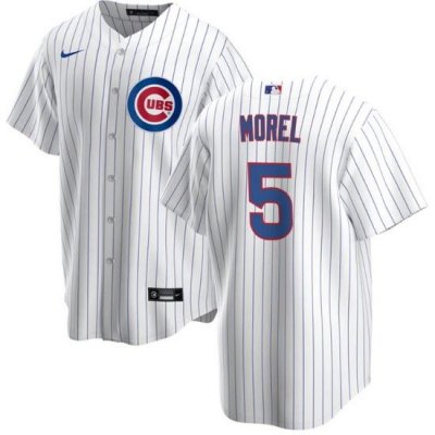 Men Chicago Cubs 5 Christopher Morel Chicago White Cool Base Stitched Baseball Jersey