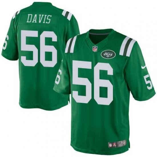 Nike Jets #56 Demario Davis Green Mens Stitched NFL Elite Rush Jersey