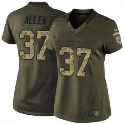 Women Javorius Allen Baltimore Ravens Limited Green Salute to Service Jersey