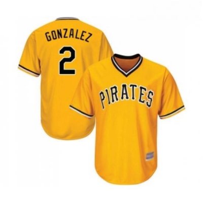 Youth Pittsburgh Pirates 2 Erik Gonzalez Replica Gold Alternate Cool Base Baseball Jersey