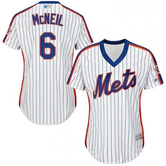 Mets #6 Jeff McNeil White 28Blue Strip Alternate Women Stitched Baseball Jersey