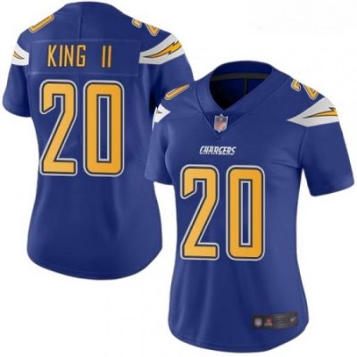 Chargers #20 Desmond King II Electric Blue Women Stitched Football Limited Rush Jersey