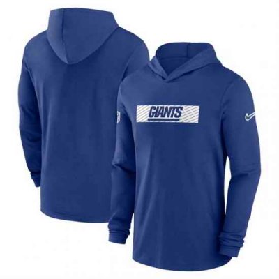 Men New York Giants Blue Sideline Performance Hoodie